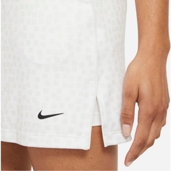 Nike Dri-Fit 17” Golf Skirt UV Grid Print Tennis Skort White Athletic Preppy XS - Picture 6 of 15
